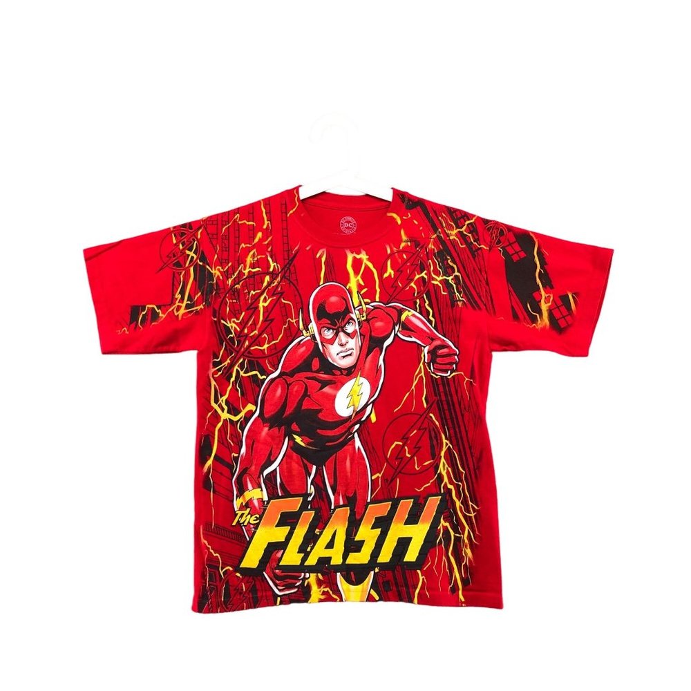 DC Comics Flash Graphic T‎ Shirt Kids Boys XL (14-16) Red Short Sleeve Crewneck